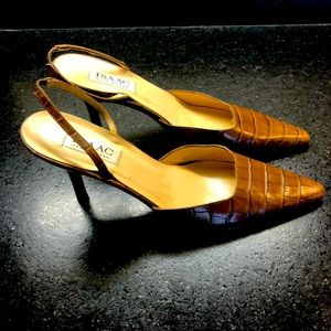 Isaac Mizrahi* Womens Shoes* Size: 10 B* Color: Brown* Slingback Heels, Leather